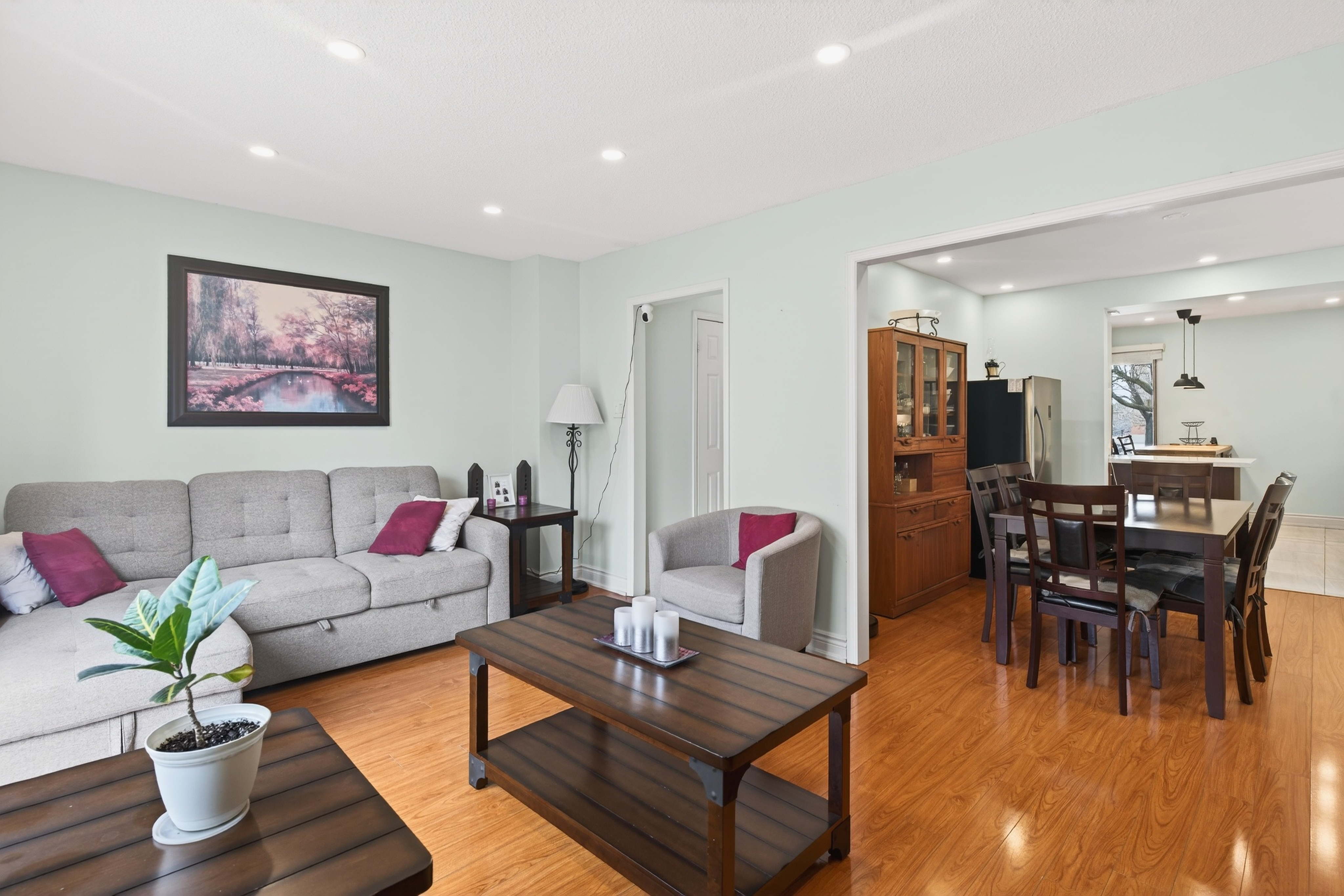 Living and dining wide shot